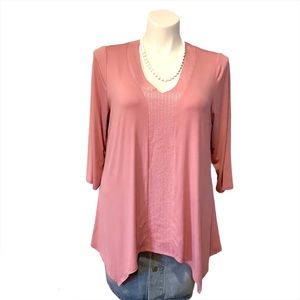 Adrianna Papell Aurora Pink Embroidered Tunic NWT